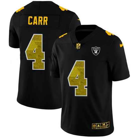 Las Vegas Raiders 4 Derek Carr Men Black Nike Golden Sequin Vapor Limited NFL Jersey